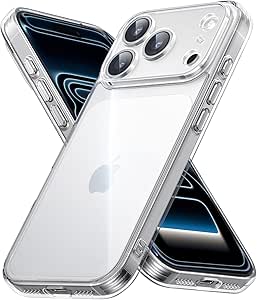 UGREEN Clear Case Compatible with iPhone 17 Pro Max 6.9-Inch, Military Grade Anti Yellowing Anti-Scratch Case, Rugged Shockproof Protective Transparent Cell Phone Cover, Full Coverage