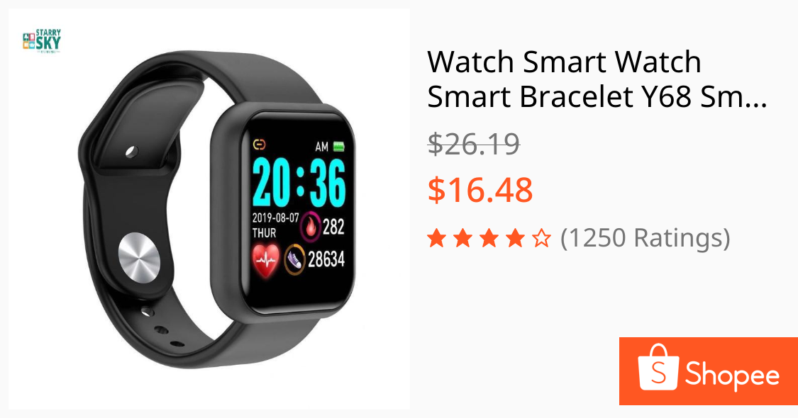 Watch Smart Watch Smart Bracelet Y68 Smart Bracelet D20S Smart Bracelet Student Men's And Women's Sports Bluetooth Watch Gift New Starry Home Life Museum