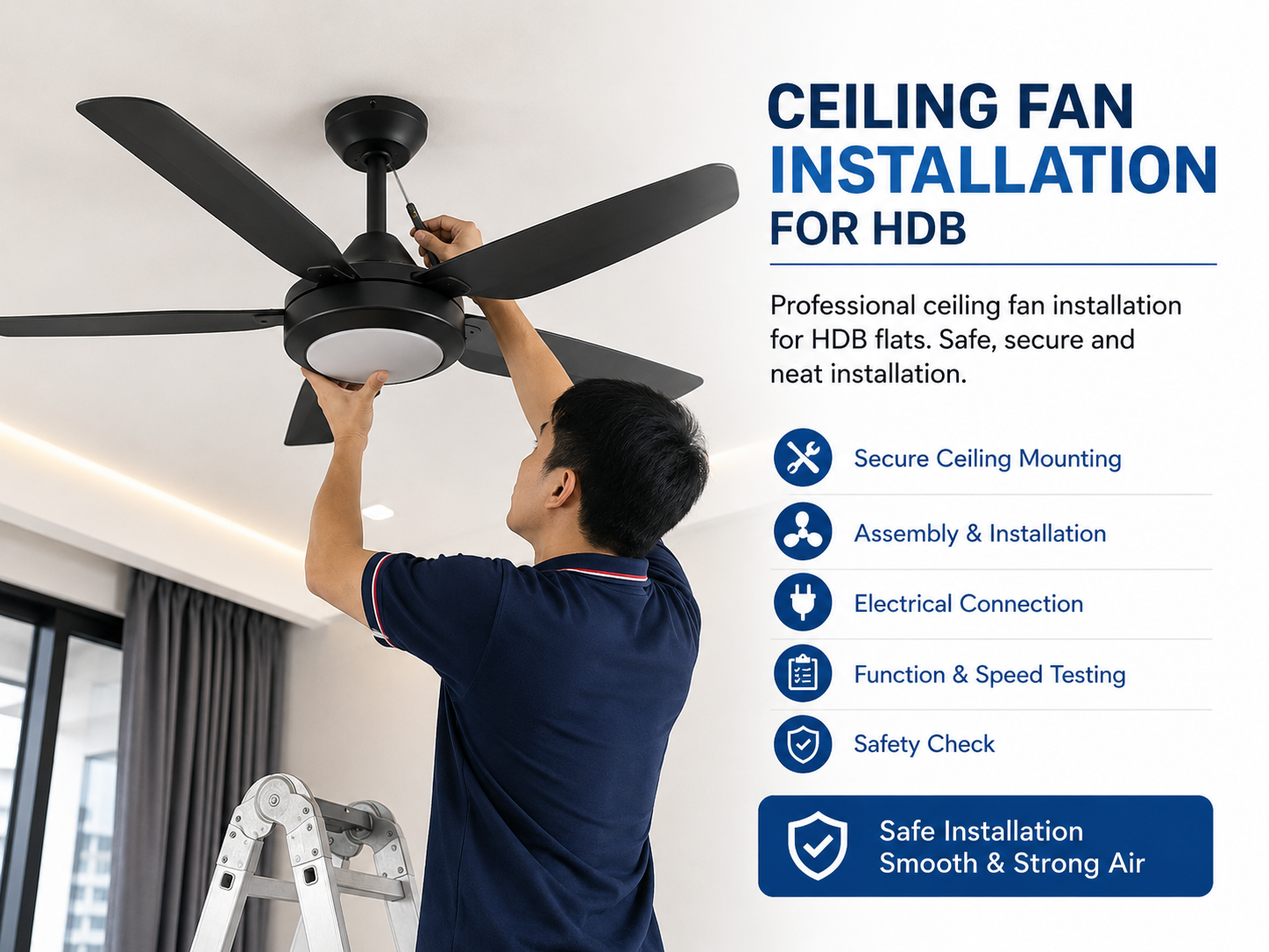 Ceiling Fan Installation – False Ceiling