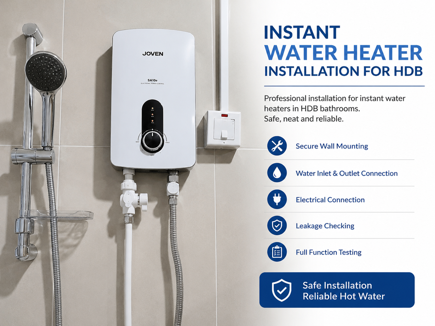Instant Water Heater Installation for HDB